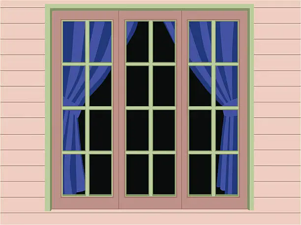 Vector illustration of Curtains of Loud Blue