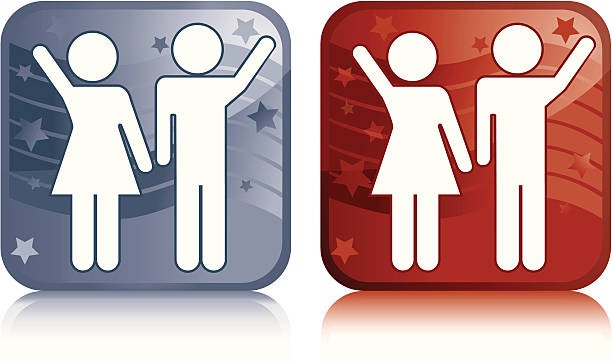 Presidential Duo Icon with Stars and Stripes of Presidential Running Mates. republican national convention stock illustrations