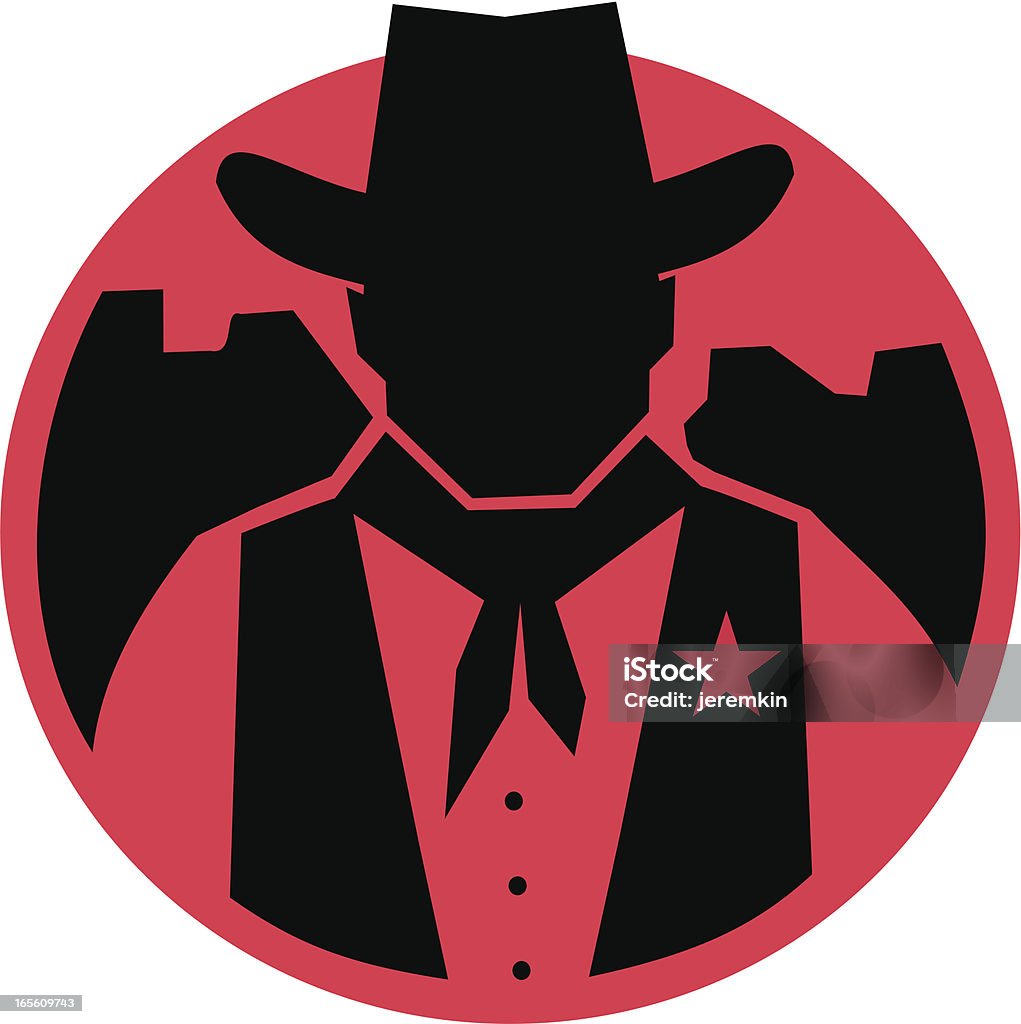 Xerife Sillouhette Cowboy - Vetor de Autoridade royalty-free