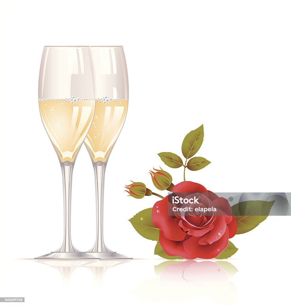 Champanhe e Rosa - Royalty-free Amor arte vetorial