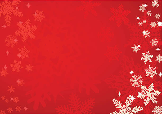 ilustrações de stock, clip art, desenhos animados e ícones de fundo de floco de neve vermelho - christmas backgrounds holiday focus on background