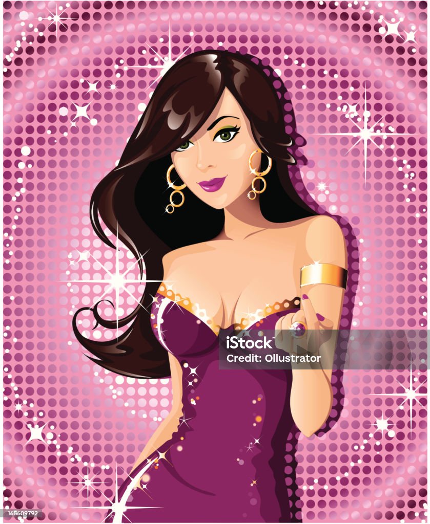 Alluring disco beauty Vector illustration of an alluring disco beauty Disco Dancing stock vector