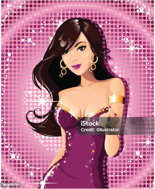 Alluring Disco Beauty Stock Illustration - Download Image Now - Disco Dancing, Nightclub, Seductive Women