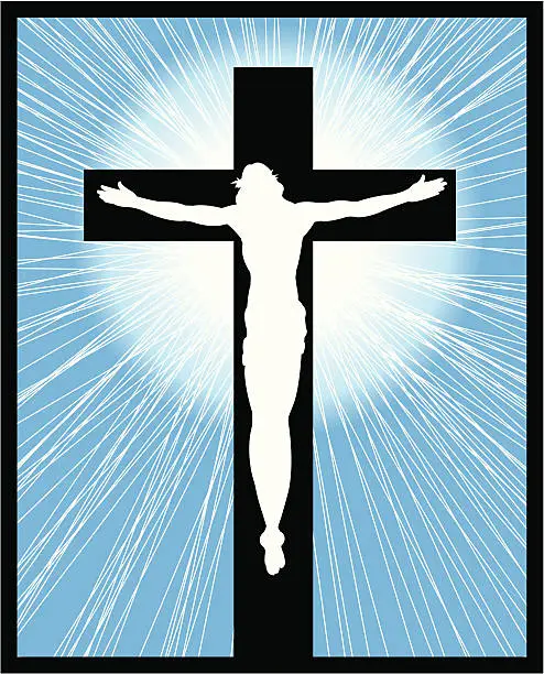 Vector illustration of Jesus Christ Crucified on Cross - Christian Religion