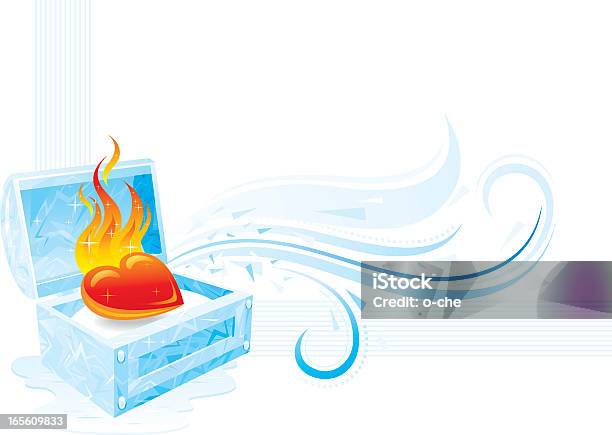 Bannière Coeur De Feu Et De Glace Vecteurs libres de droits et plus d'images vectorielles de Feu - Feu, Glace, Amour