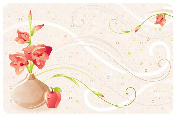 Vector illustration of Gladiolus bouquet
