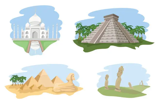 Vector illustration of world most famous sites 1