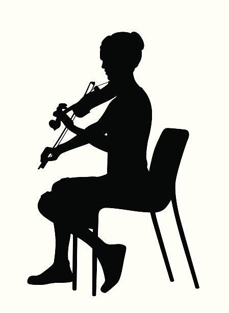violinpractice - practicing music violin women stock illustrations