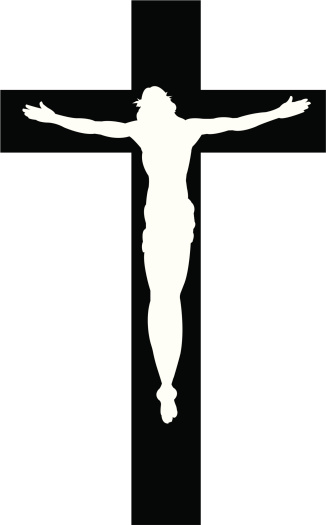 Jesus Christ. Vector silhouette of Christ on the Cross. Great for photoshop work. Layered for easy edits. Check out my 