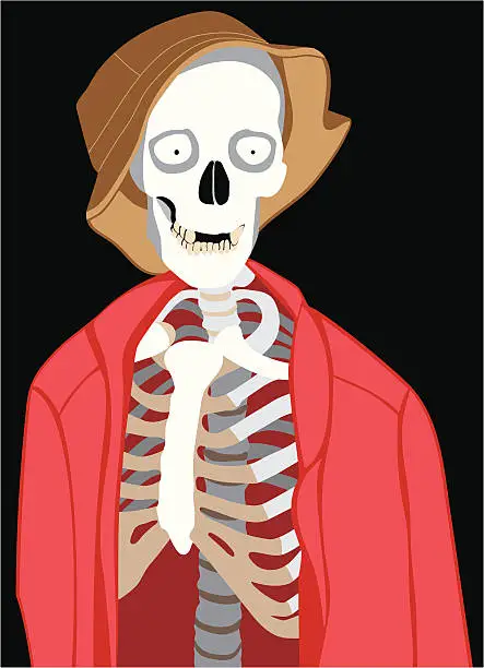 Vector illustration of Skeleton Dressed Up