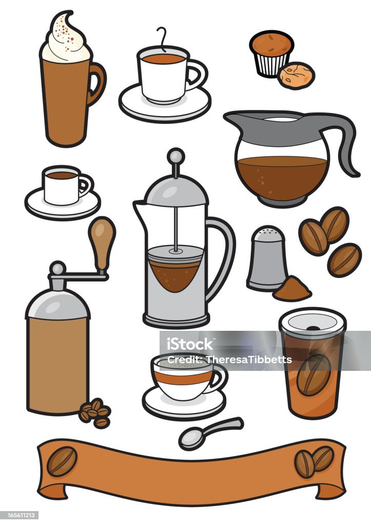 Ícones de Café - Royalty-free Batido - Modo de Preparação de Comida arte vetorial