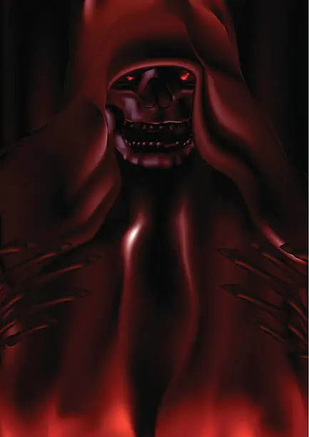 Vector illustration of grim reaper the devil