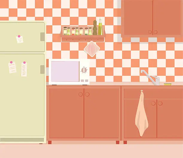 Vector illustration of The Microwave Kitchen
