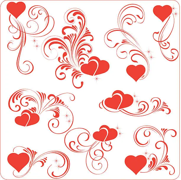 Vector illustration of Valentine ornaments
