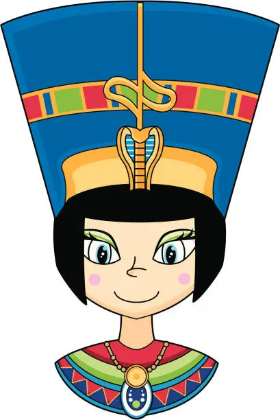 Vector illustration of Nefertiti Egyptian Queens Head