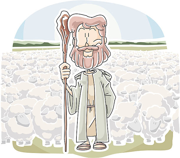 jesus the good shepherd - çoban sürücü illüstrasyonlar stock illustrations