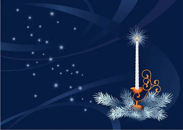 Vector illustration of christmas candle