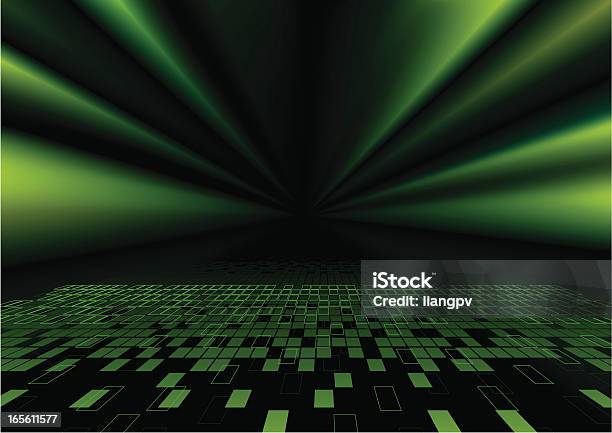 Graphic Image Of Green Sunbeams Over Pixelations Stock Illustration - Download Image Now - Abstract, Accessibility, Arts Culture and Entertainment