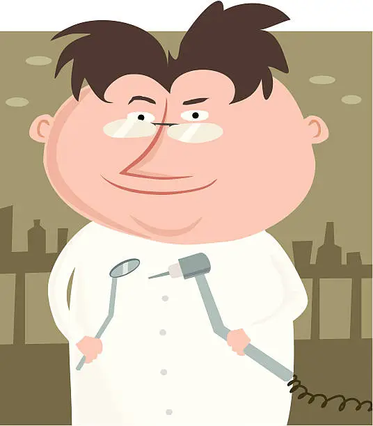 Vector illustration of Cartoon Dentist