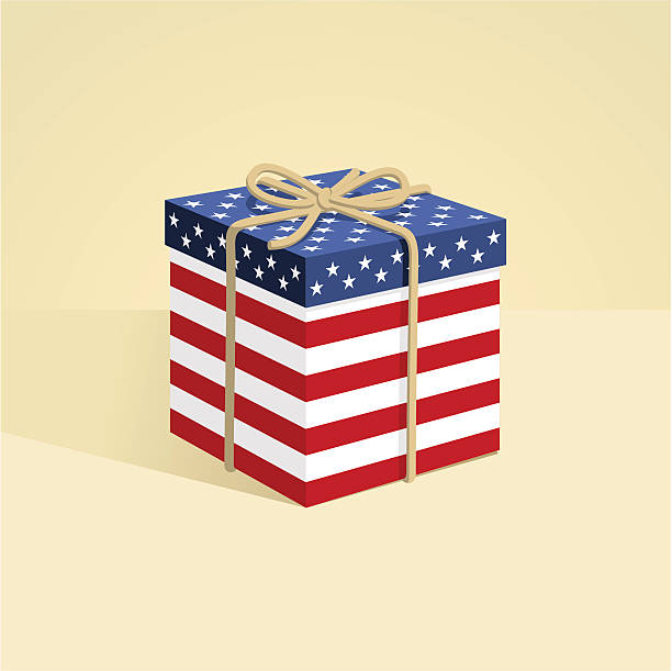 USA/caja de regalo - ilustración de arte vectorial