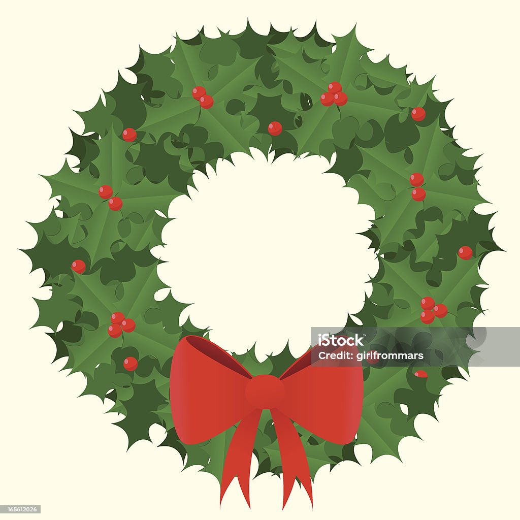 Couronne de Noël - clipart vectoriel de Couronne florale libre de droits