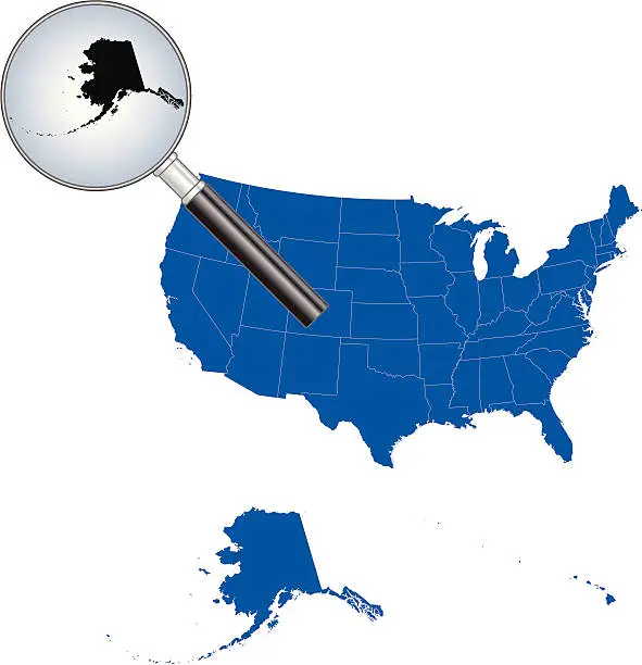 Vector illustration of United States of America - Alaska Map