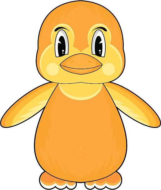 Vector illustration of Cute Funky Baby Duck