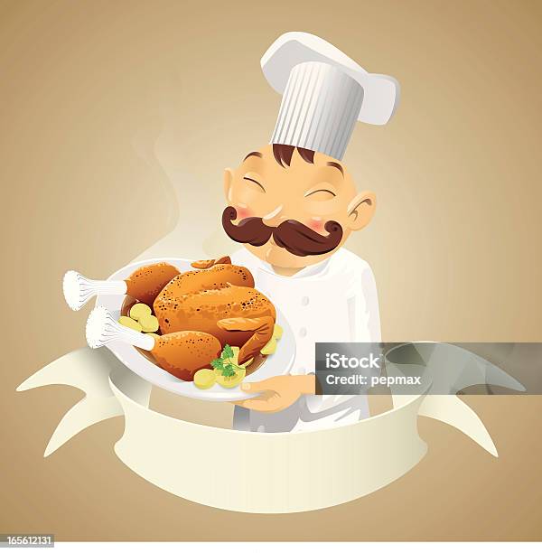 Ilustración de Chef Pollo Banner y más Vectores Libres de Derechos de Hombres mayores - Hombres mayores, Chef, Cocinar