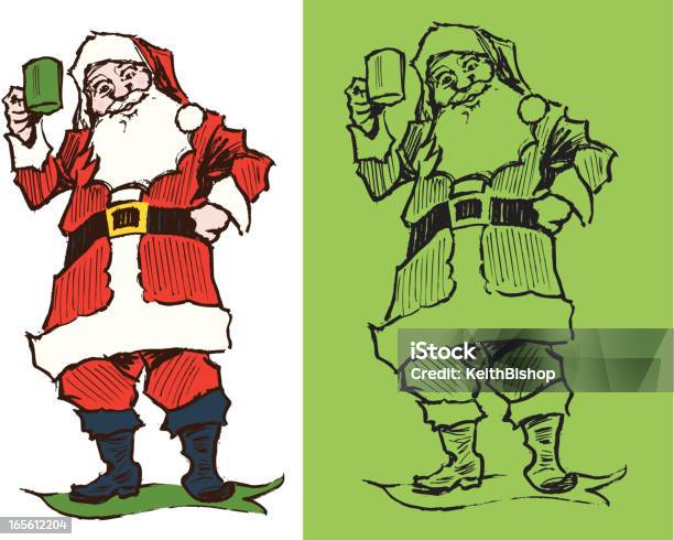 Santa Claus Mit Heißer Schokoladeweihnachten Stock Vektor Art und mehr Bilder von Comic - Kunstwerk - Comic - Kunstwerk, Feiertag, Illustration