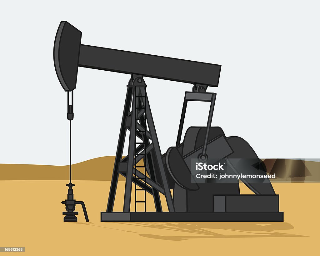 Poço de Petróleo Pumpjack - Royalty-free Bomba Petrolífera arte vetorial