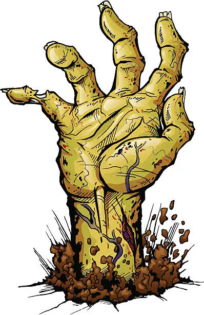 Vector illustration of Zombie Hand Isolated