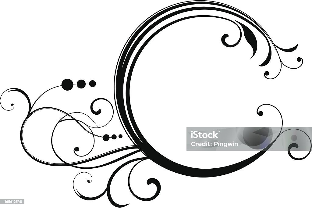 Simple Scroll Round Frame Circular Frame With Scrolls Stock Illustration - Download Image Now ...