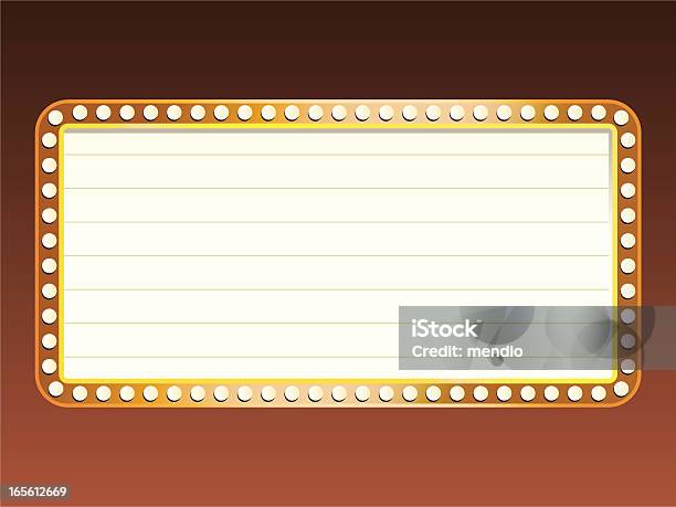 Letreiro De Simples Com Luzes - Arte vetorial de stock e mais imagens de Letreiro de Teatro - Letreiro de Teatro, Iluminado, Lâmpada