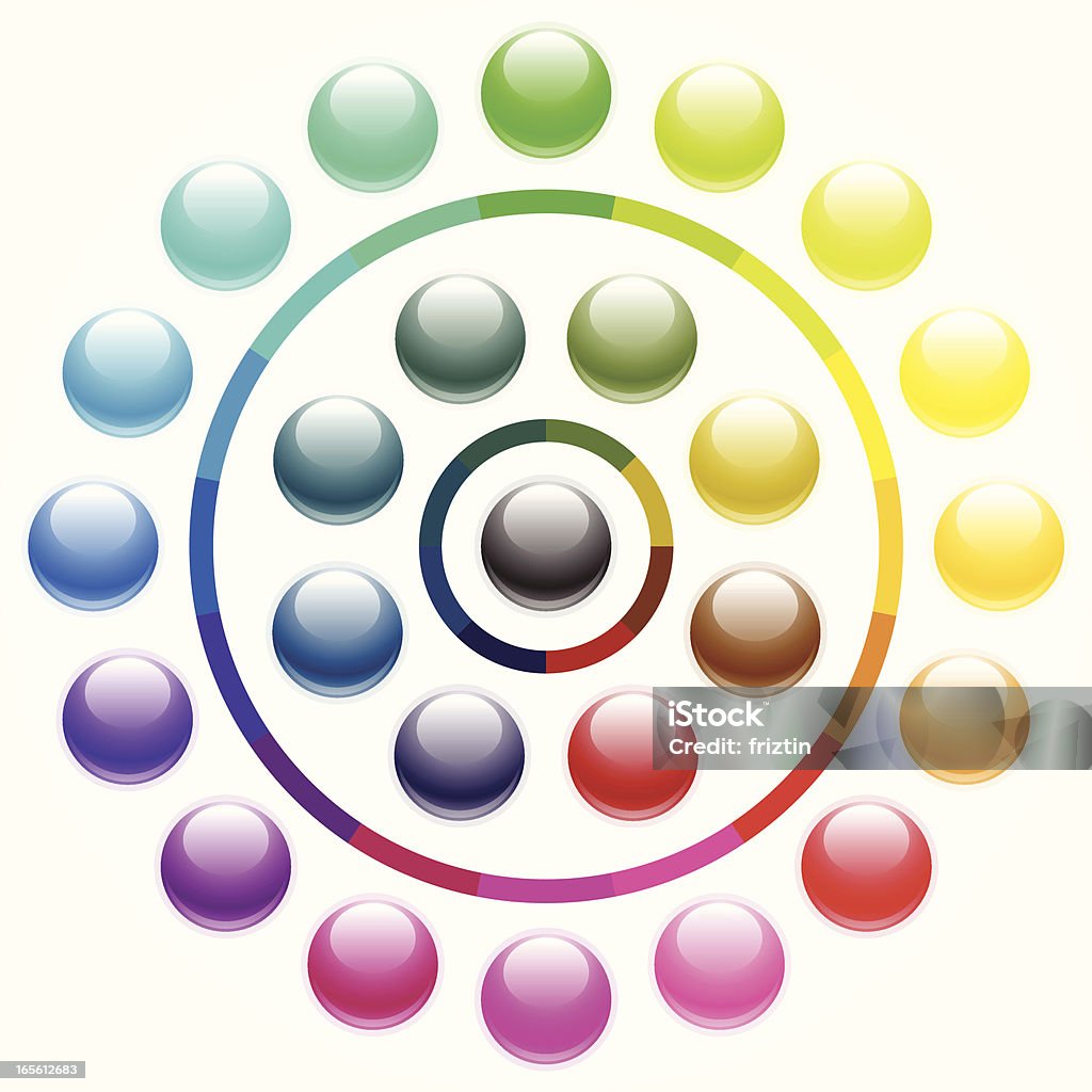 光輝く円形ボタン-活気 - GUIのロイヤリティフリーベクトルアート