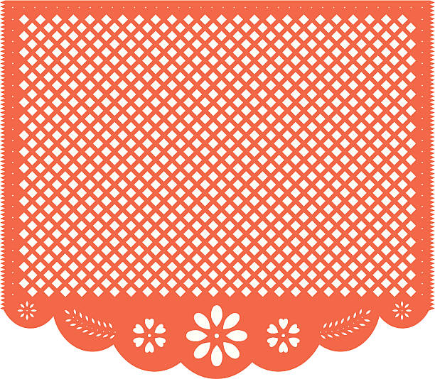 Blank Day of the Dead Chopped Paper Blank and easily editable "Papel picado", the traditional decoration for the mexican holiday Dia de Muertos. Elements are on separate layers. papel picado illustrations stock illustrations