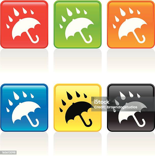 Deszcz Ikona - Stockowe grafiki wektorowe i więcej obrazów Bez ludzi - Bez ludzi, Biały, Burza z piorunami