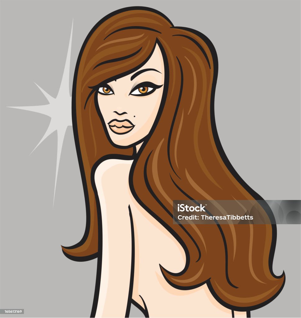 Belleza Natural - arte vectorial de Cabello castaño libre de derechos