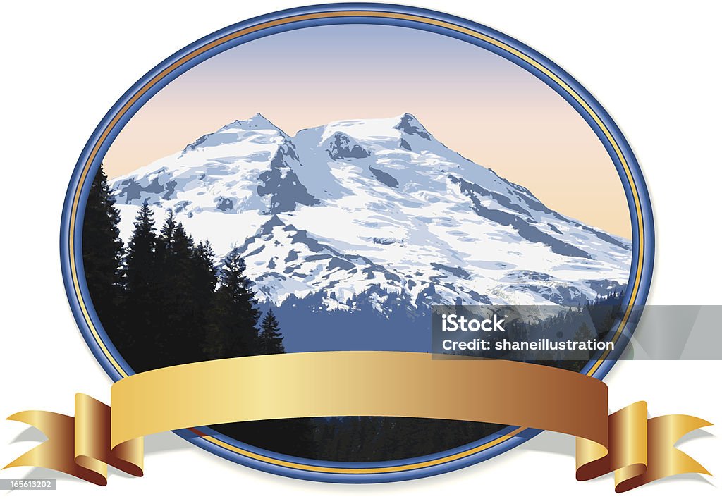 Emblema di montagna - arte vettoriale royalty-free di Catena delle Cascate