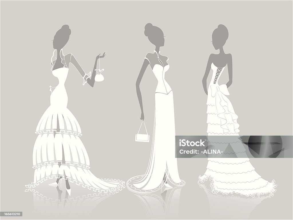 Bride Three Bride Clothing - Vector Illustration Adult stock vector