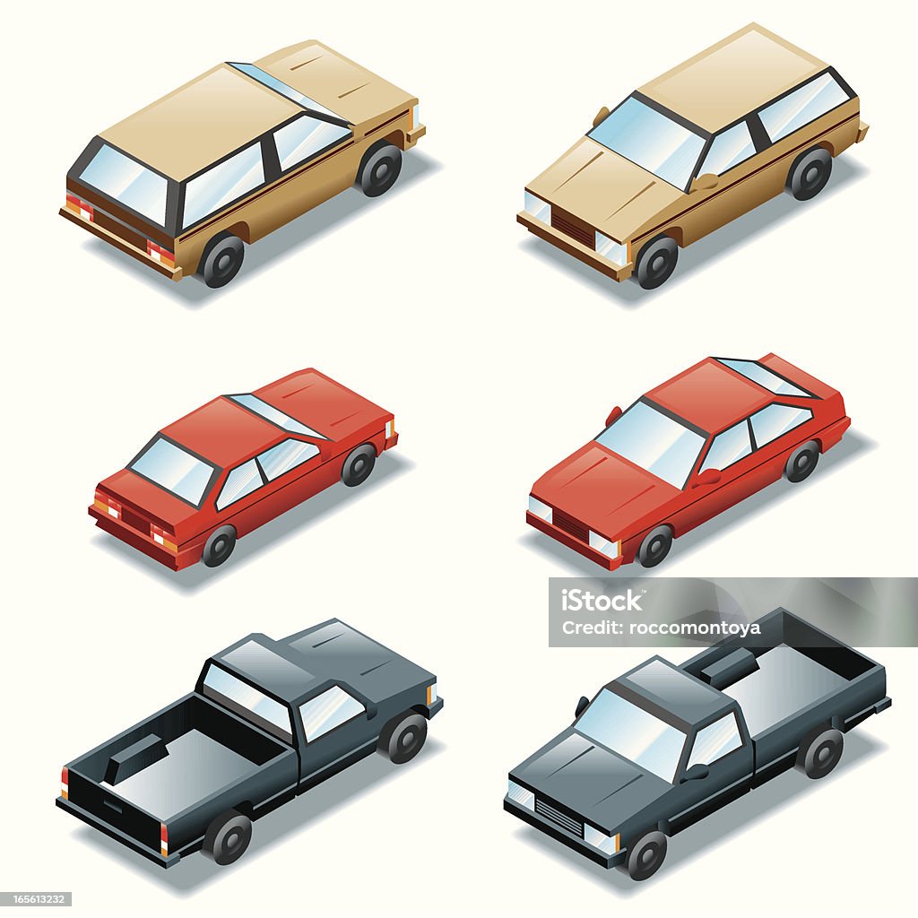 Zestaw Isometric, samochody - Grafika wektorowa royalty-free (Bez ludzi)