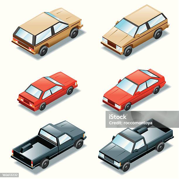 Zestaw Isometric Samochody - Stockowe grafiki wektorowe i więcej obrazów Bez ludzi - Bez ludzi, Grafika wektorowa, Ikona