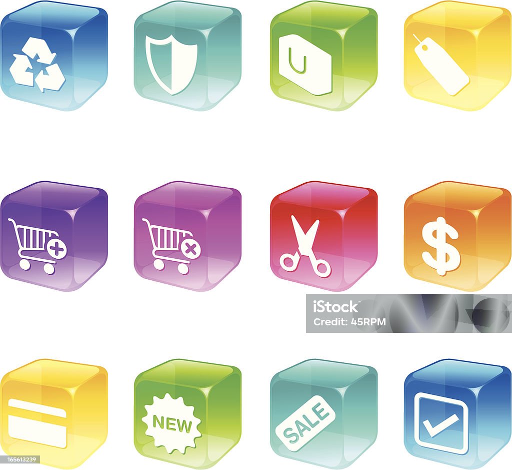 Cubo ícones-série de lojas - Vetor de Reciclagem royalty-free
