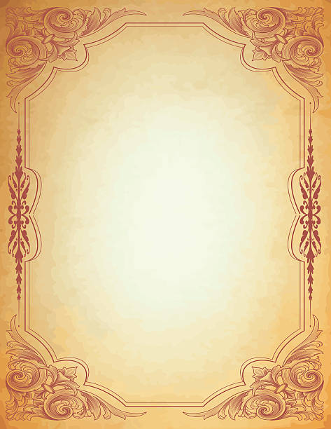 арабеск пергамент frame - sepia toned frame paper backgrounds stock illustrations