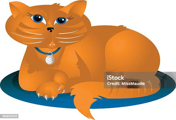 Fat Cat - Arte vetorial de stock e mais imagens de Amarelo Avermelhado Claro - Amarelo Avermelhado Claro, Animal, Banda desenhada - Produto Artístico