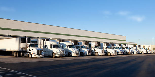 modern distribution center stock photo