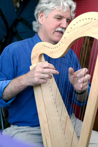 Playing Celtic Lap Harp.