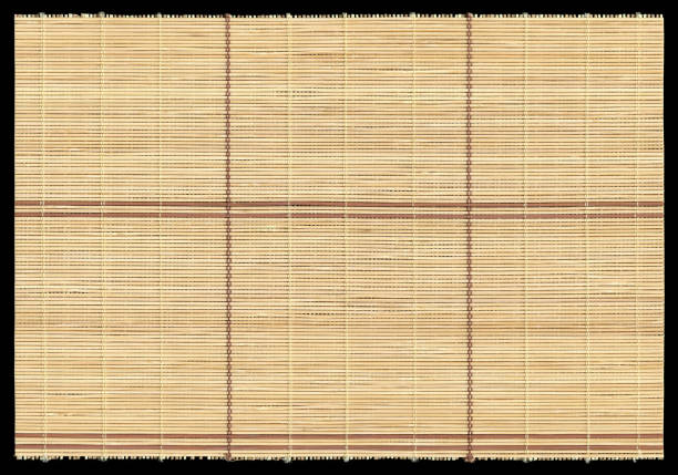 textura de fundo de esteira de bambu isolado - woven wood textured place mat imagens e fotografias de stock