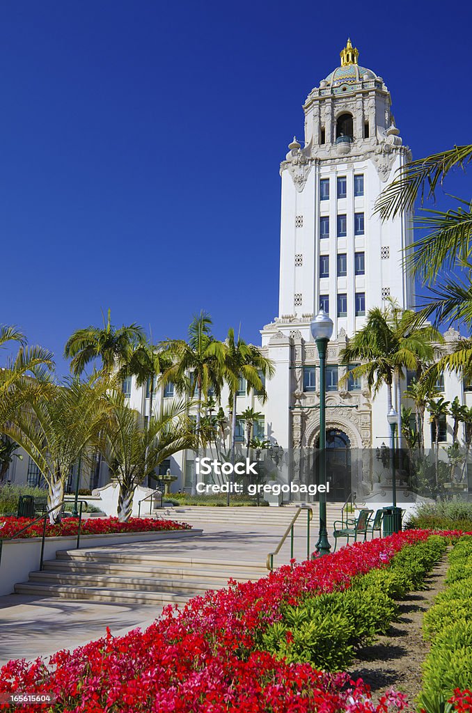 City Hall in Beverly Hills, CA City Hall in Beverly Hills, CA facing towards Crescent Drive.  Beverly Hills - California Stock Photo