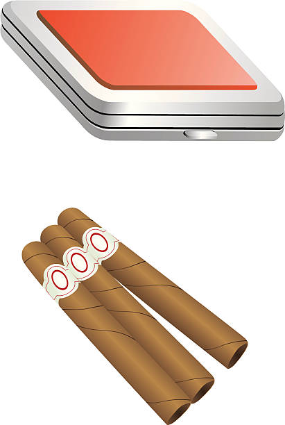 Cuban and Cigarette Box vector art illustration