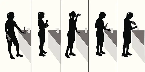 Vector illustration of Drinking Vector Silhouette